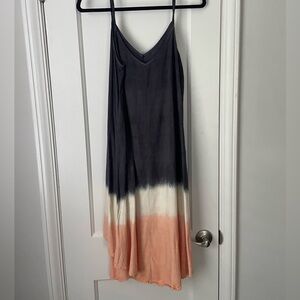 3 for $12- Miami Blue Orange Ombré Summer Beach Dress High Low Women's Medium